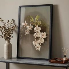 H.G. Moon Cascading White Orchid - Premium Glass Framed Wall Art