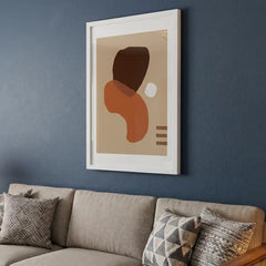 Earthy Boho Organic Shapes - Premium Glass Framed Wall Art