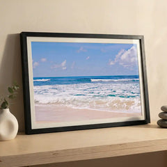 Ocean Breeze - Sunny Beach & Waves Scenery (Premium Glass Frame)