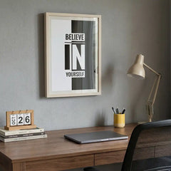 Believe In Yourself - Minimalist Typography Art (Premium Glass Frame)
