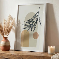 Minimalist Boho Botanical Arch - Premium Glass Framed Wall Art