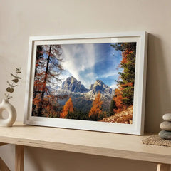 Majestic Autumn Peaks - Alpine Mountain Scenery (Premium Glass Frame)
