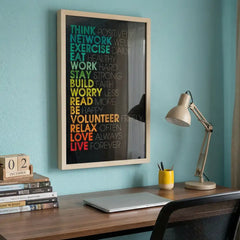 The Rules of Life - Colorful Motivational Typography (Premium Glass Frame)