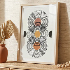 Modern Boho Celestial Line Art - Premium Glass Framed Wall Art