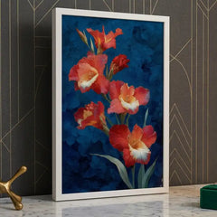 Vibrant Gladiolus Flower - Premium Glass Framed Wall Art