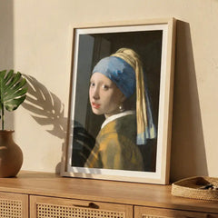 Girl with a Pearl Earring by Vermeer - Premium Glass Framed Wall Art