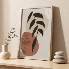 Modern Boho Botanical Leaf - Premium Glass Framed Wall Art