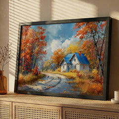 Autumn Retreat - Colorful Nature Scenery (Premium Glass Frame)