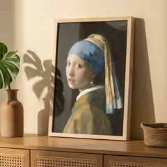 Girl with a Pearl Earring by Vermeer - Premium Glass Framed Wall Art