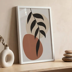 Modern Boho Botanical Leaf - Premium Glass Framed Wall Art