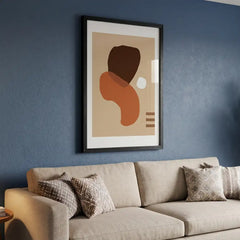 Earthy Boho Organic Shapes - Premium Glass Framed Wall Art