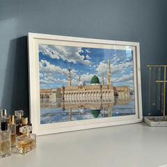 Al-Masjid an-Nabawi - Madina Islamic Art (Premium Glass Frame)