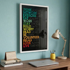 The Rules of Life - Colorful Motivational Typography (Premium Glass Frame)