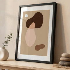 Modern Boho Minimalist - Premium Glass Framed Wall Art