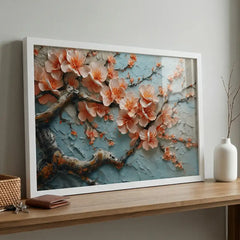 Soft Pink Spring Blossoms - Floral Art (Premium Glass Frame)
