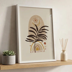 Celestial Boho Botanical - Premium Glass Framed Wall Art