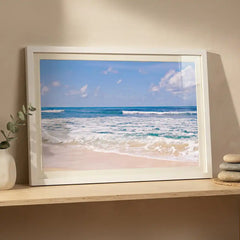 Ocean Breeze - Sunny Beach & Waves Scenery (Premium Glass Frame)