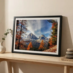 Majestic Autumn Peaks - Alpine Mountain Scenery (Premium Glass Frame)