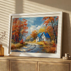 Autumn Retreat - Colorful Nature Scenery (Premium Glass Frame)