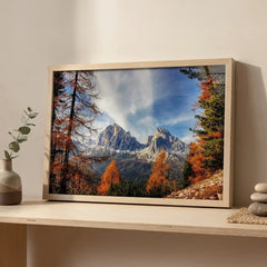 Majestic Autumn Peaks - Alpine Mountain Scenery (Premium Glass Frame)