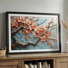 Soft Pink Spring Blossoms - Floral Art (Premium Glass Frame)