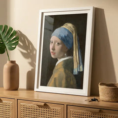 Girl with a Pearl Earring by Vermeer - Premium Glass Framed Wall Art