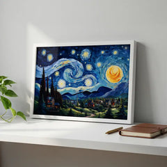 Midnight Symphony - Van Gogh Inspired Starry Night (Premium Glass Frame)
