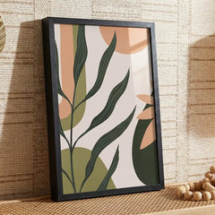 Earthy Boho Botanical Greenery - Premium Glass Framed Wall Art