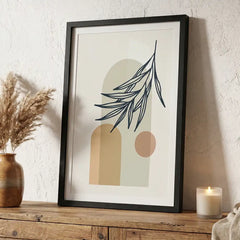 Minimalist Boho Botanical Arch - Premium Glass Framed Wall Art