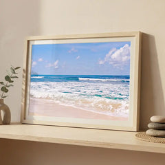 Ocean Breeze - Sunny Beach & Waves Scenery (Premium Glass Frame)