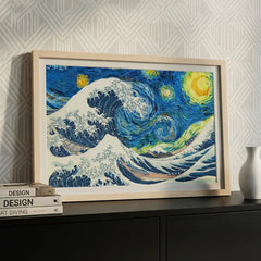 The Starry Wave - Iconic Fusion Masterpiece (Premium Glass Frame)