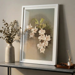 H.G. Moon Cascading White Orchid - Premium Glass Framed Wall Art