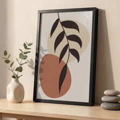 Modern Boho Botanical Leaf - Premium Glass Framed Wall Art