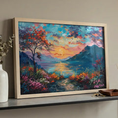 Radiant Sunset - Colorful Nature Scenery (Premium Glass Frame)