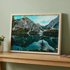 Mirror of the Mountains - Serene Lake Scenery (Premium Glass Frame)