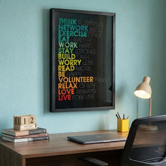 The Rules of Life - Colorful Motivational Typography (Premium Glass Frame)