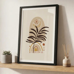 Celestial Boho Botanical - Premium Glass Framed Wall Art