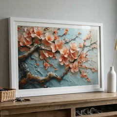 Soft Pink Spring Blossoms - Floral Art (Premium Glass Frame)