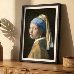 Girl with a Pearl Earring by Vermeer - Premium Glass Framed Wall Art