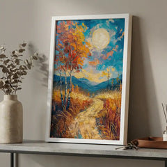 Moonlit Autumn - Dreamy Landscape Art (Premium Glass Frame)