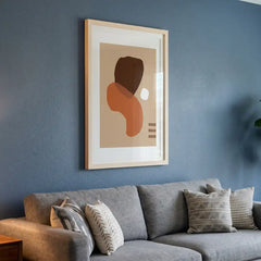 Earthy Boho Organic Shapes - Premium Glass Framed Wall Art