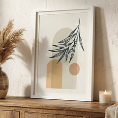 Minimalist Boho Botanical Arch - Premium Glass Framed Wall Art