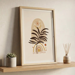 Celestial Boho Botanical - Premium Glass Framed Wall Art