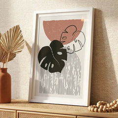 Modern Boho Monstera Leaf - Premium Glass Framed Wall Art