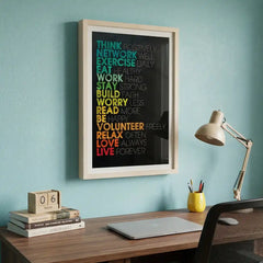 The Rules of Life - Colorful Motivational Typography (Premium Glass Frame)