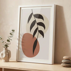 Modern Boho Botanical Leaf - Premium Glass Framed Wall Art