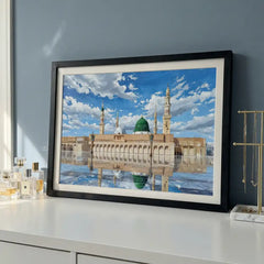 Al-Masjid an-Nabawi - Madina Islamic Art (Premium Glass Frame)