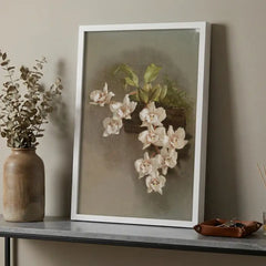 H.G. Moon Cascading White Orchid - Premium Glass Framed Wall Art