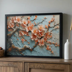 Soft Pink Spring Blossoms - Floral Art (Premium Glass Frame)