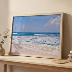 Ocean Breeze - Sunny Beach & Waves Scenery (Premium Glass Frame)